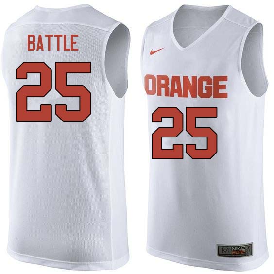 Men #25 Tyus Battle Syracuse White College Basketball Jerseys Sale-White
